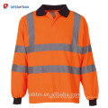 T-shirt bon marché réfléchissant de Polo de sécurité routière de haute visibilité orange / jaune d&#39;OEM de douille avec l&#39;impression faite sur commande de logo
